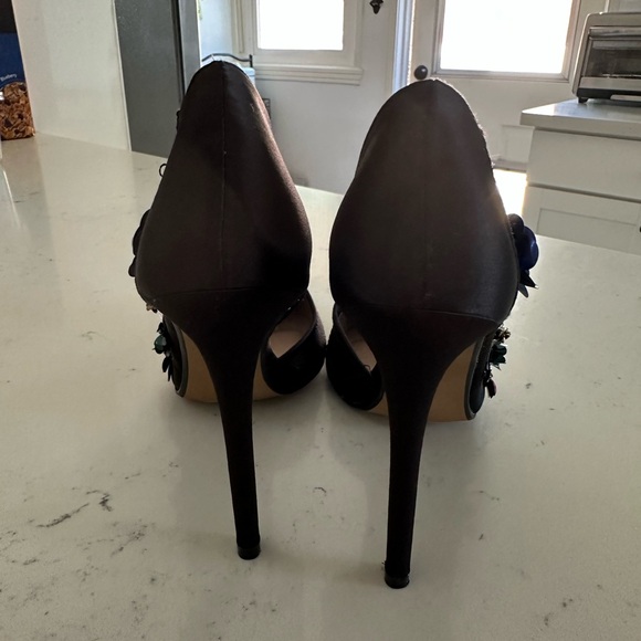 Betsey Johnson Black Floral Heels - Picture 5 of 6